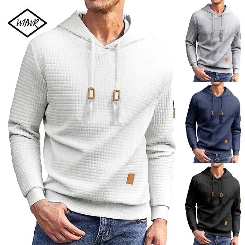 Herbst Winter Casual Warm Casual Sport Laufen Langarm Hoodie männer Gestrickte Jacquard Hoodie Halb Zipper Mit Kapuze Sweatshirts