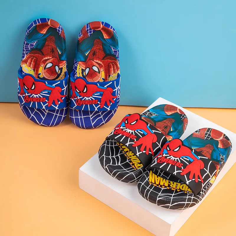 Cartoon Spider Man Children Slippers Summer Boys Indoor Thick Bottom Bath Soft Anti-skid Sandals Slippers Kids Cartoon Boy Gift