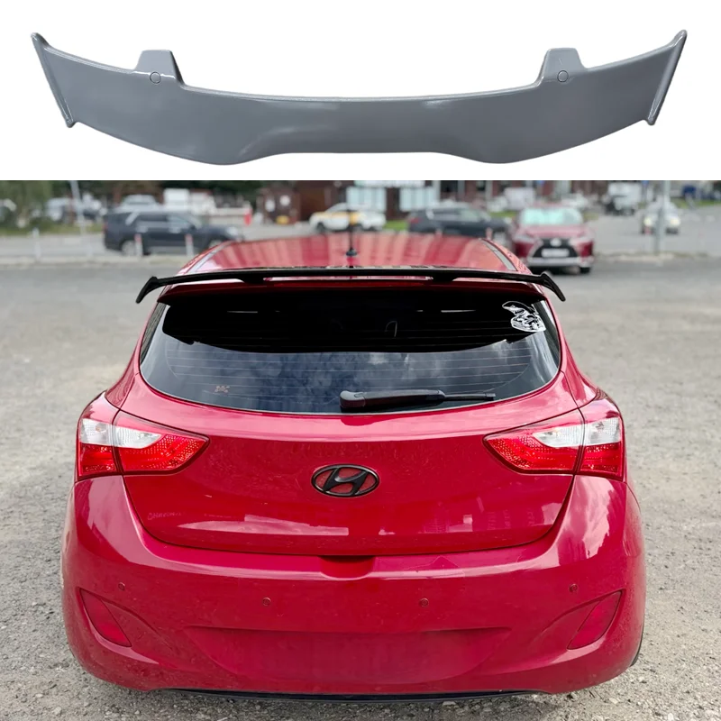 Für Hyundai I30 I20 Dachspoiler 2008 bis 2021 Hochwertiger ABS-Kohlefaser-Muster Schwarzer Heckspoiler