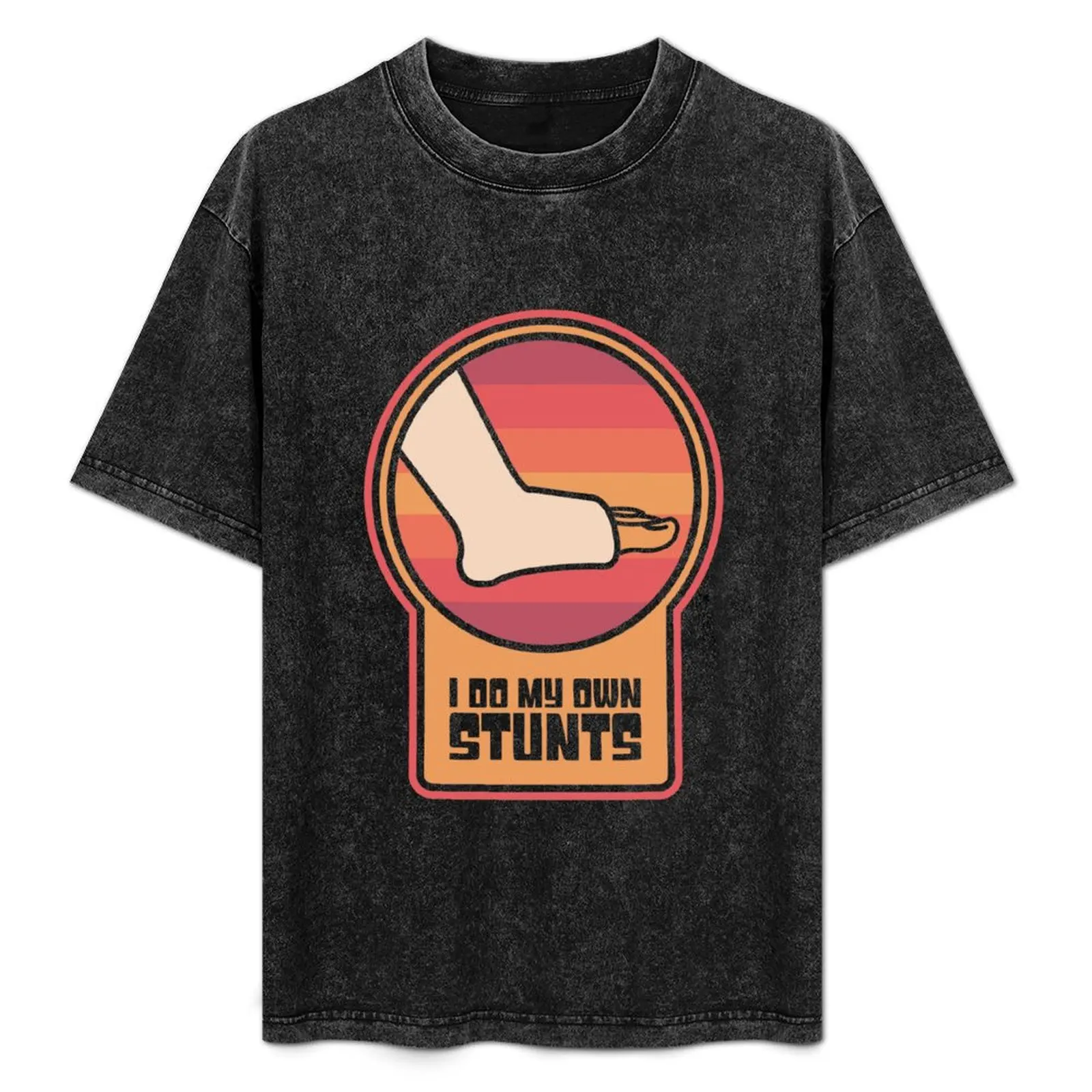 

Stunts - Funny Broken Ankle Get Well Soon Gift T-Shirt Casual Lightweight Short Sleeve Top