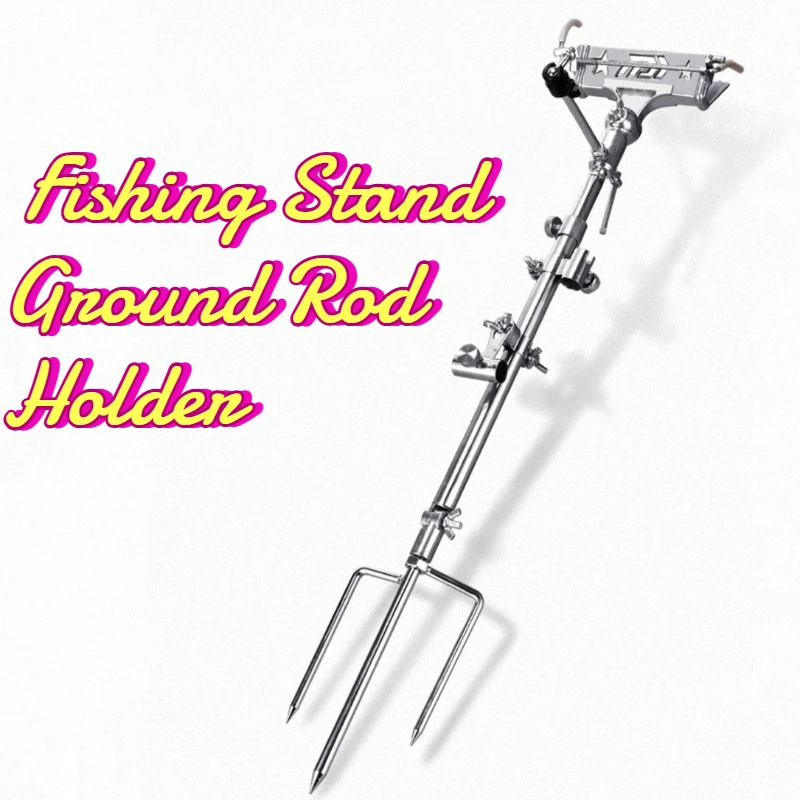 

Stainless Steel Outdoor Fishing Stand Ground Rod Holder Multi-functional Fish Rods Holder Lightweight Fishing Tackle Supplies