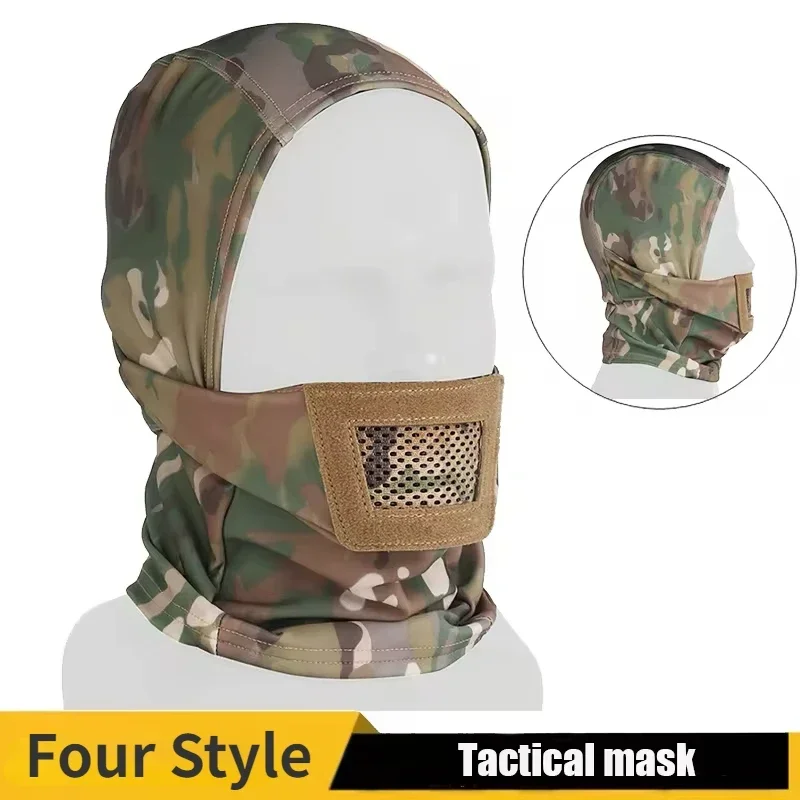 タクティカルエアガンマスク-ナイトプロテクティブマスク-ハンティングシューティングフード-フルフェイスフード-射撃、サイクリング、ハイキング用