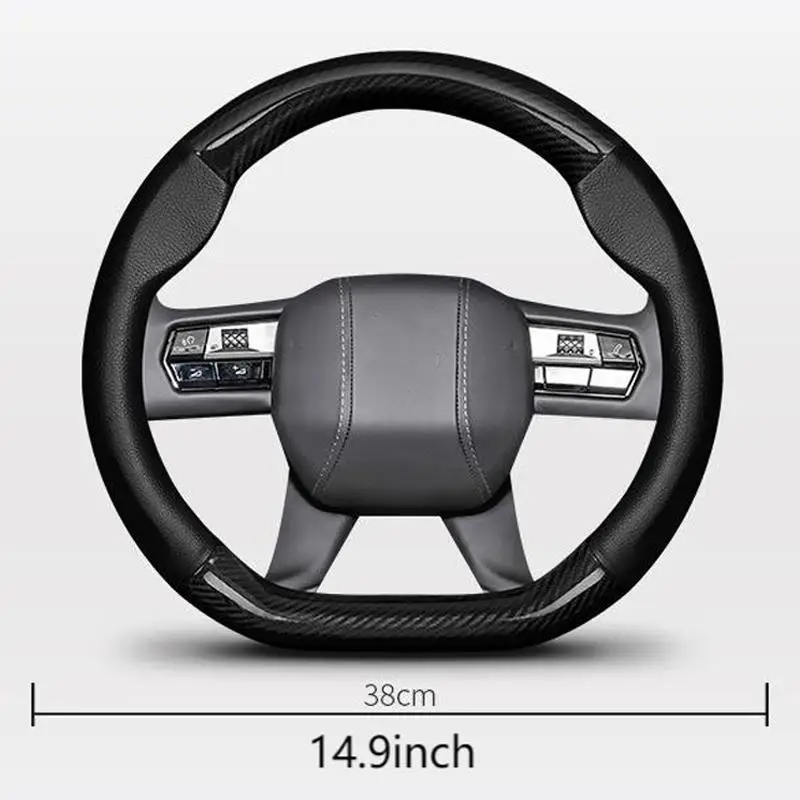 Anti Slip Carbon Fiber leather PVC Car Steering Wheel Cover  For BMW M E46 E36 E34 F10 E90 F30 E60 F30 E53 E30 E92 E87 - view 2