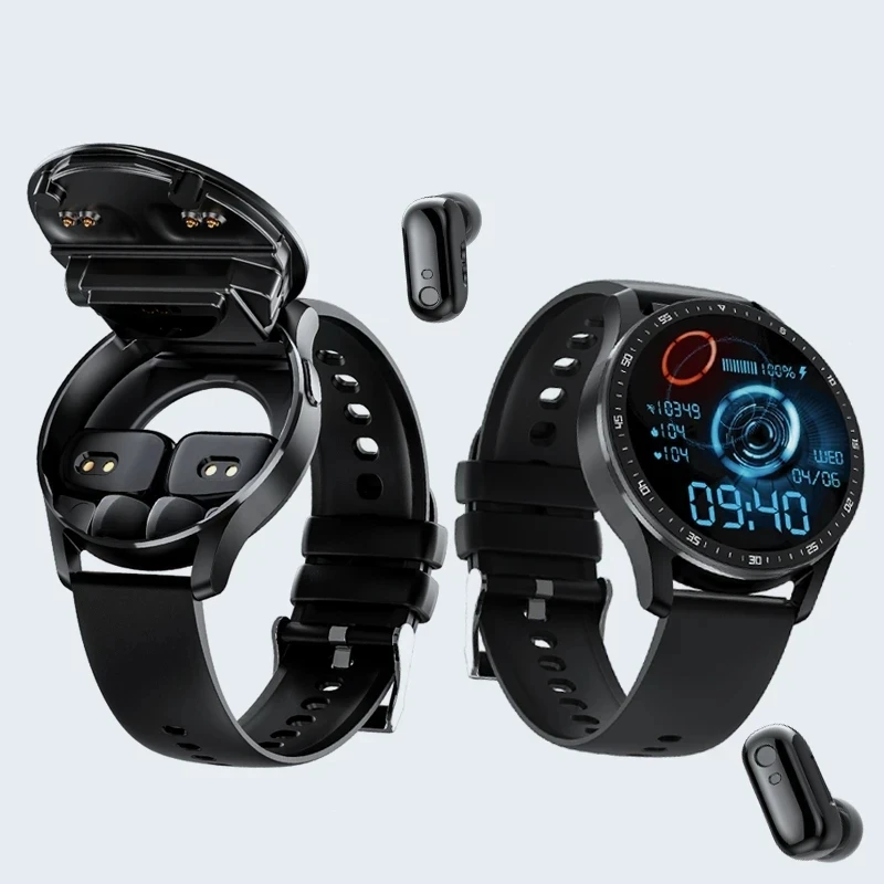 2023 New Wireless Bluetooth TWS Two In One Headset Smart Watch Men Women Healthy Sport Fitness Music Watches For Android IOS