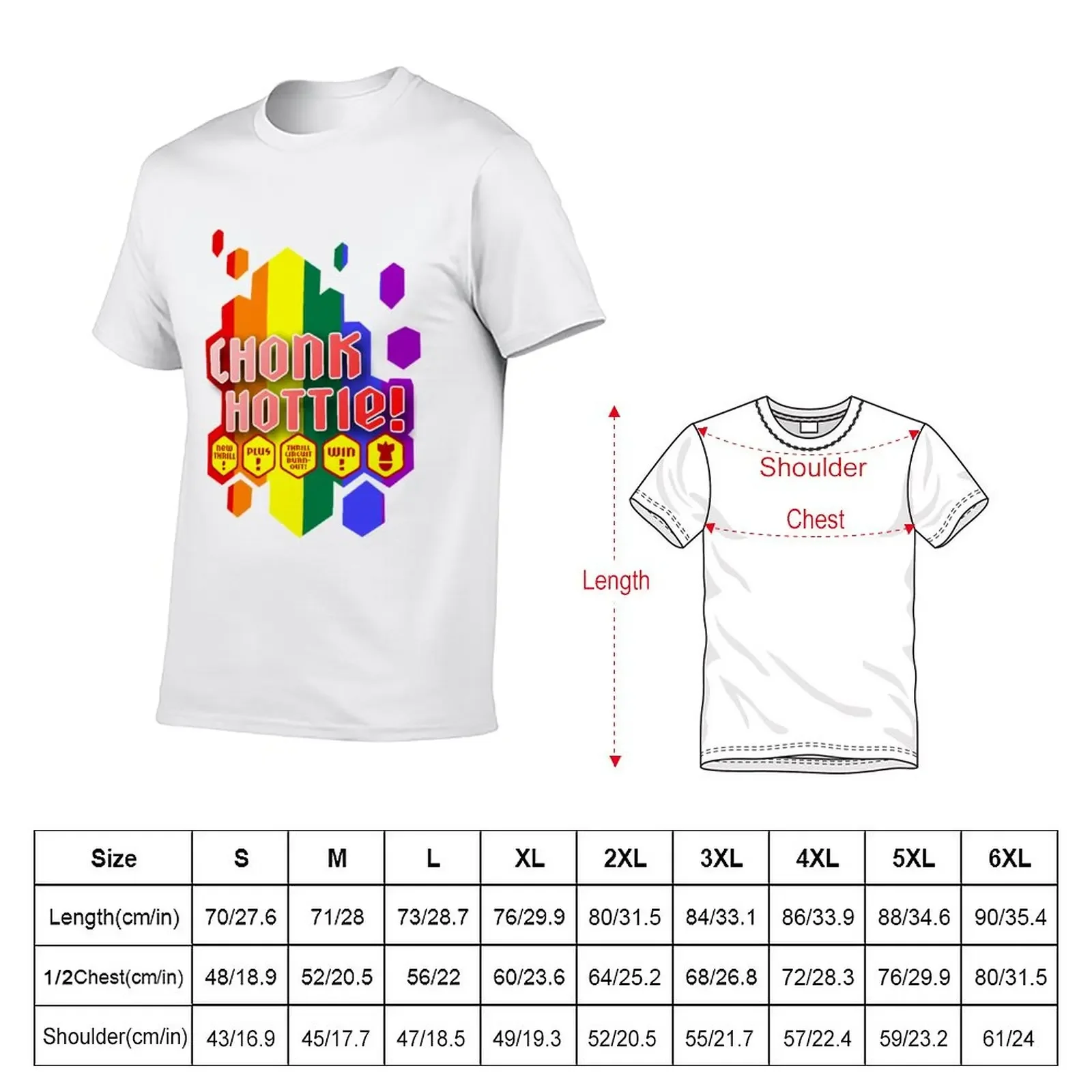 New Chonk hottie - Rainbow T-Shirt custom t shirts animal print shirt for boys Anime t-shirt mens long sleeve t shirts