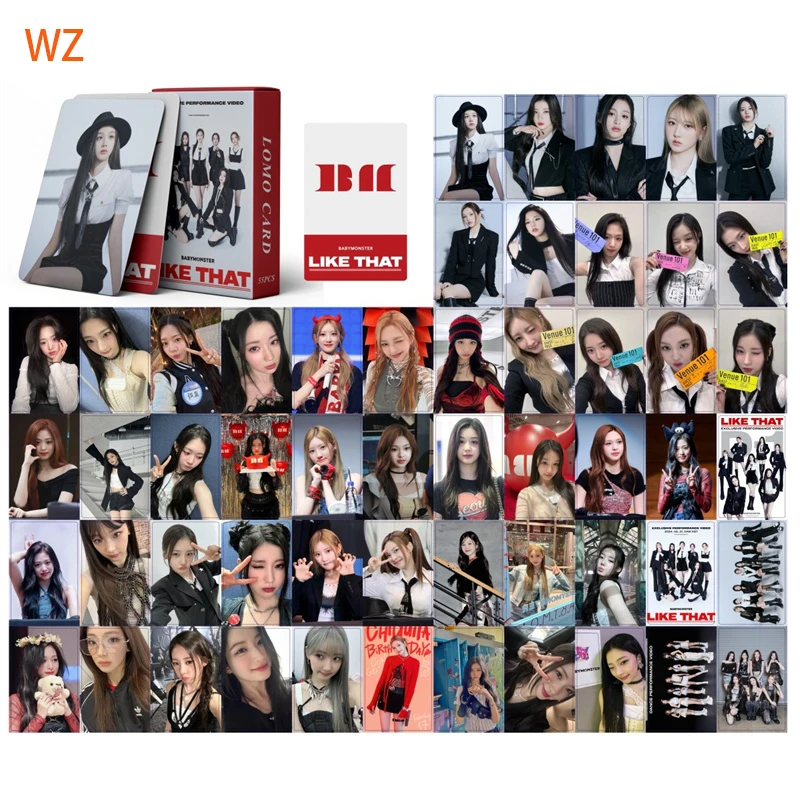 K-POP 55pcs/set BABY MONSTER Album Like That LOMO Card Baby Monster RAMI AHYEON Fan Collection Photo Card Gift Postcard KPOP