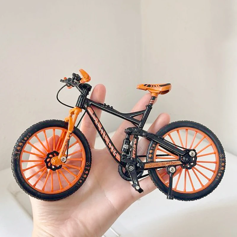 1:8 Mini Toys Model Alloy Bicycle Die-casting Mountain Bike Finger Simulation Metal Bike Collection Gifts Kids Toys