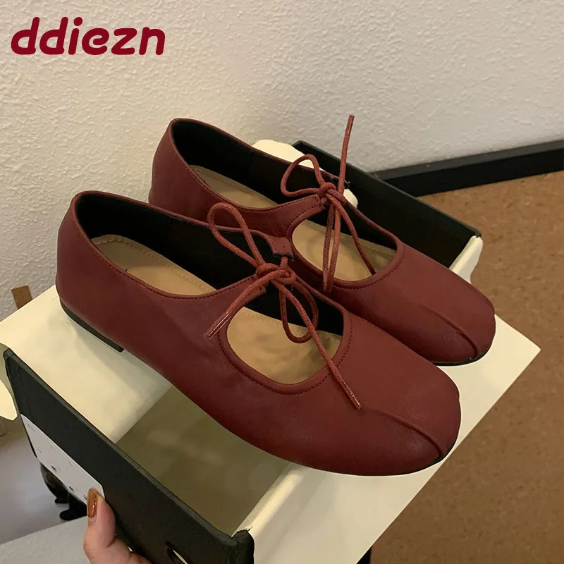 

Fashion Round Toe Ladies Flats With Shoes Casual Soft Female Shallow Footwear Butterfly-Knot Women Mary Janes Flats Shoes