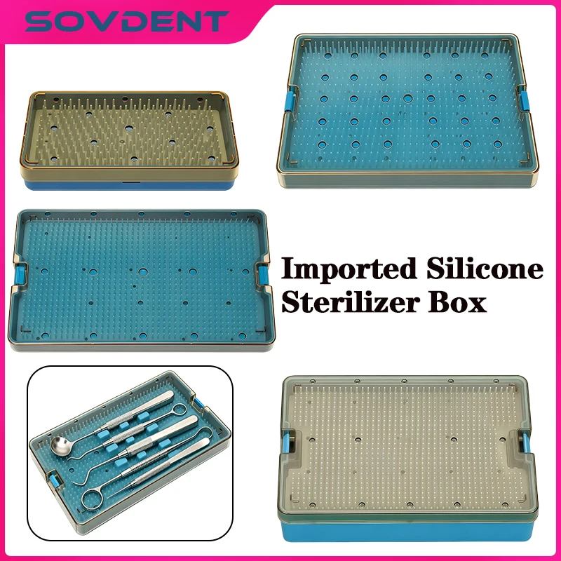 Silicone Disinfection Case Box with Pad Sterilization Tray Case Surgical Instrument Autoclave Orthopedic Teaching Instruments