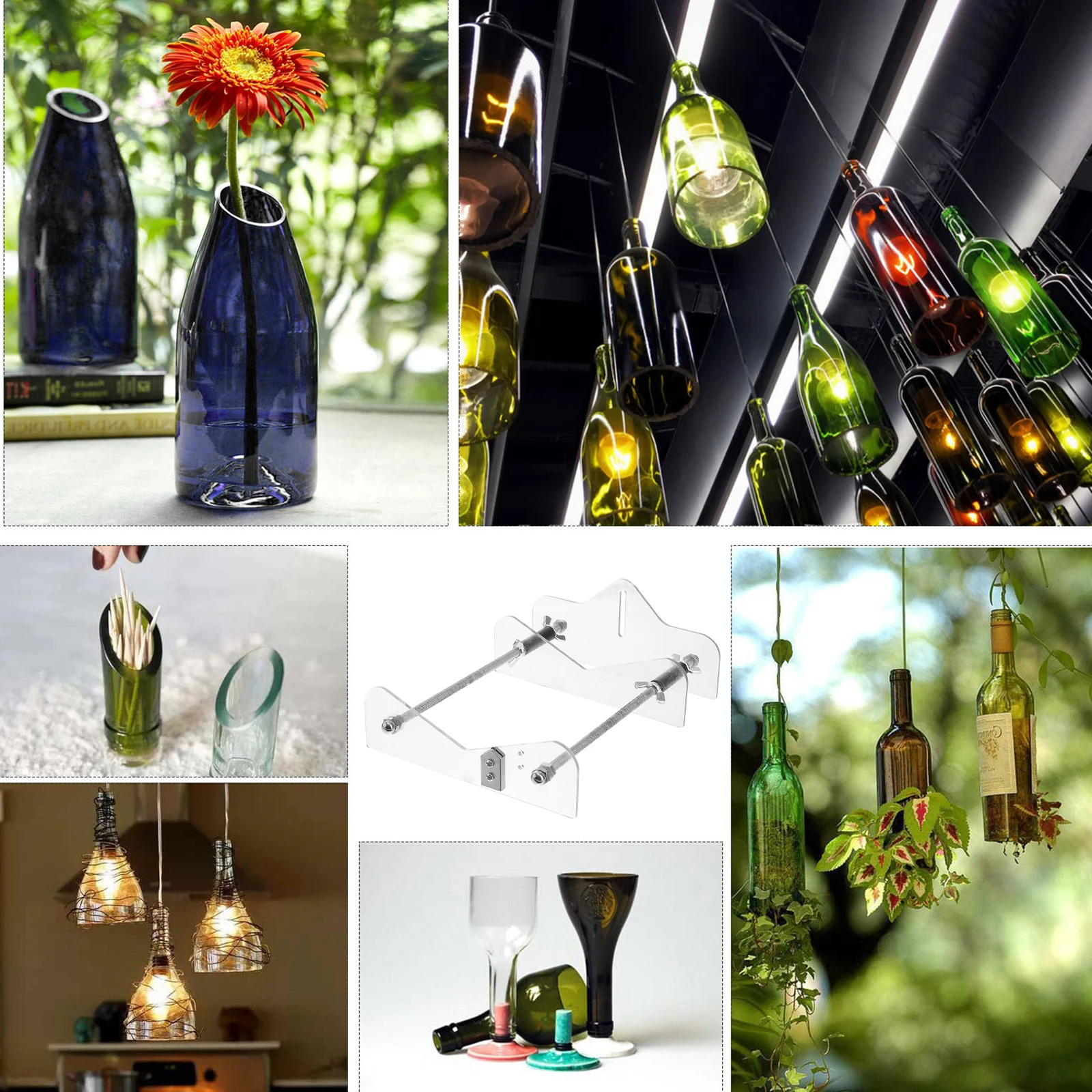 المهنية قاطع الزجاجات الزجاجية لزجاجات ويسكي النبيذ البيرة قابل للتعديل المسمار DIY أداة للحرف اليدوية قاطع الزجاجات الزجاجية