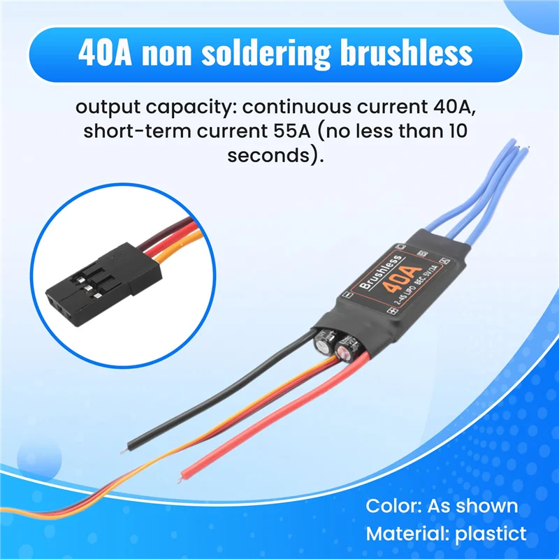 WOWFU-Brushless 40A Controlador ESC de Velocidade 2-4S With5v 3A UBEC Forrc FPV Quadcopter RC Aeronave Helicóptero
