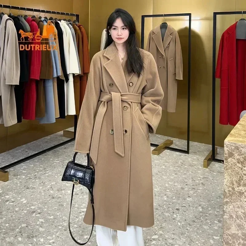 Women's Coat Double-sided 10% Cashmere 90% Wool Long Jacket, 2025 Winter New Women