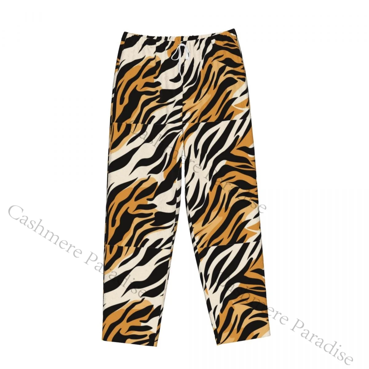 Abstract Background With Tiger Stripes Flannel Pajama Pants for Women Soft Warm Sleep Pants with Elastic Waistband