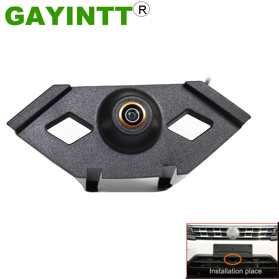 

GAYINTT 170° 720P Night Vision Car Front View Camera For Volkswagen VW Tiguan L 2016 2017 2018 Logo Embedded HD Camera