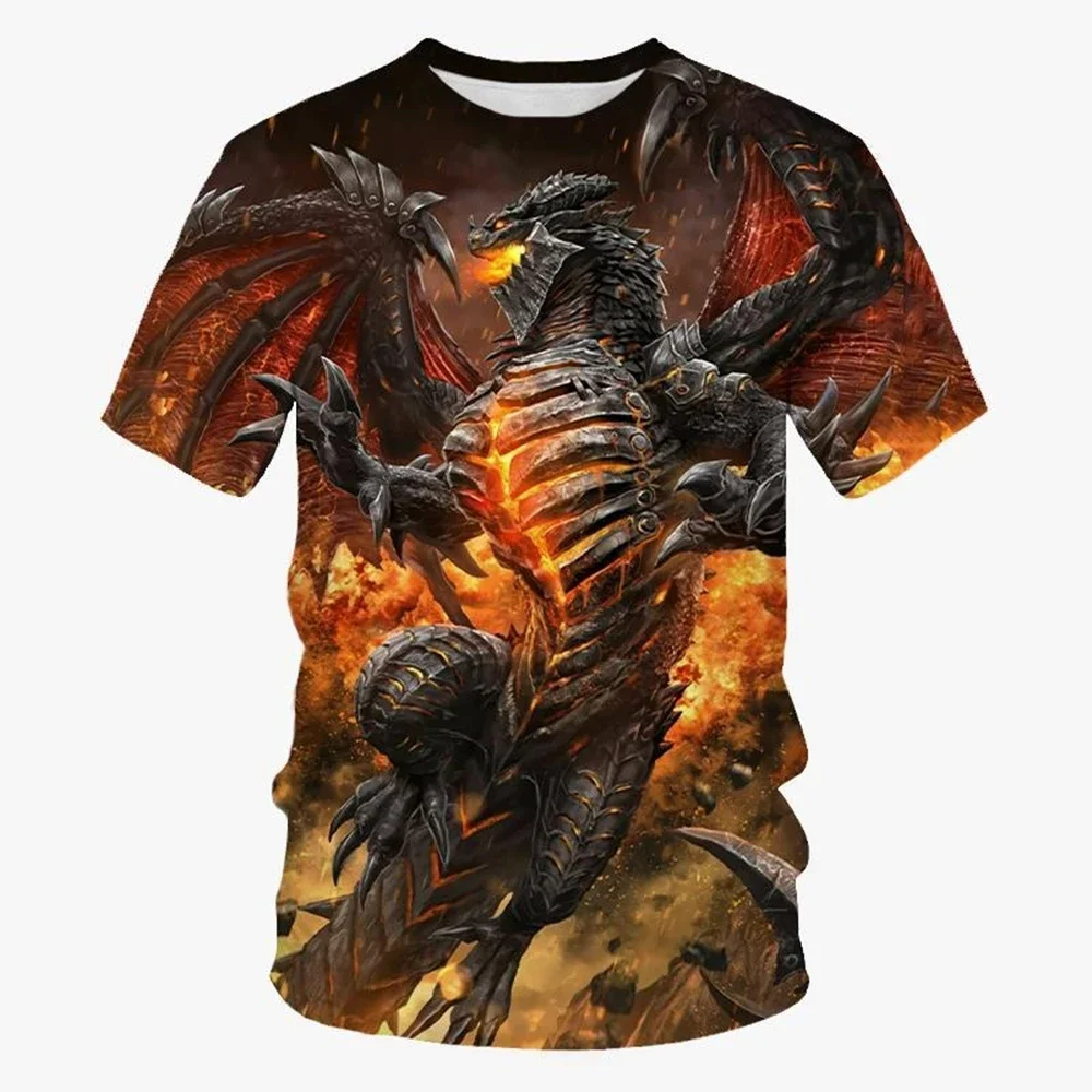 3D Print Sports Quick-dry Breathable Plus-size Men T-shirt Anime Dragon Fun Street Casual Fashion Short-sleeve Summer Clothing