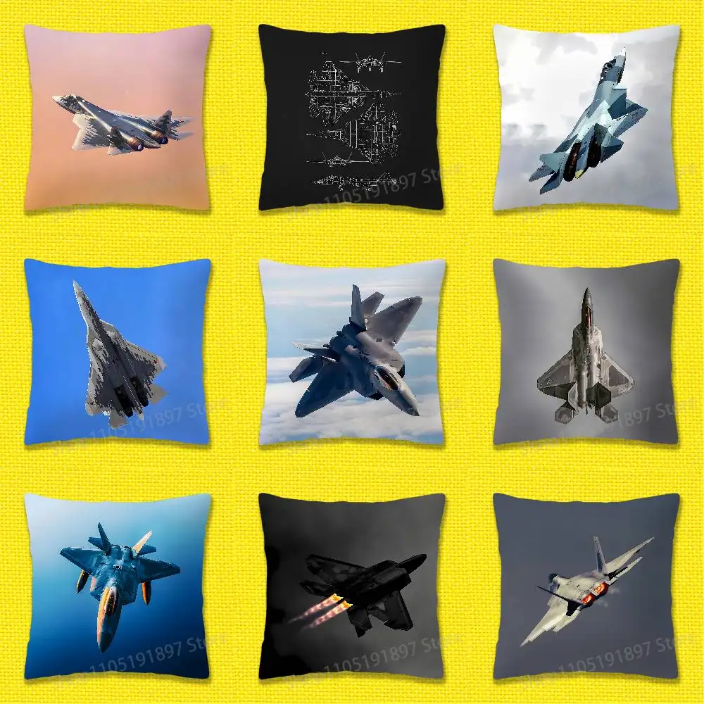 

Fighter Plane F-F-22 S-SU-57 Raptor Throw Pillow Case For 55x55cm 30x30cm 50x50cm 45x45cm 40x40cm Square Chair Pillowcase Case
