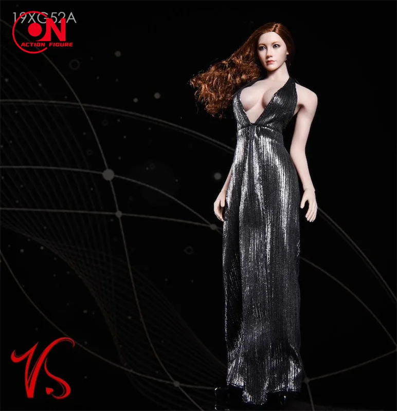 In Stock VSTOYS 19XG52 1/6 Deep V Evening Dress Long Skirt Clothes Model Fit 12