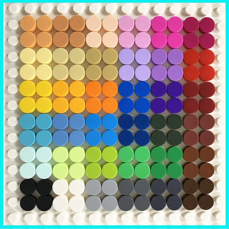 100-500pcs Tile 1x1 Round DIY Building Blocks Bricks Color Educational Creative Toys for Children Size Compatible With 98138
