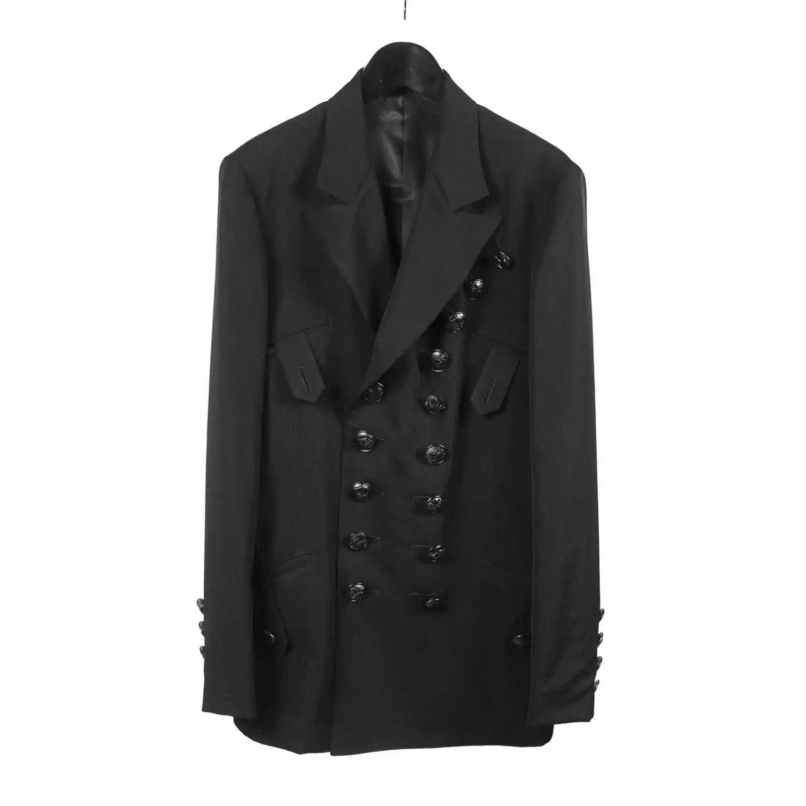 

TOP-YAMAMOTO design dark metal badge casual blazer men and women loose tops trendy