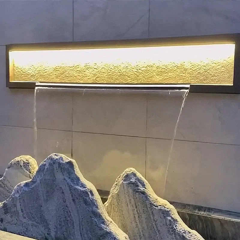 for Garden Waterfall Pool Film LED Lights Modern Indoor Outdoor Decoration High Taste Water Feature Customized Home Decor