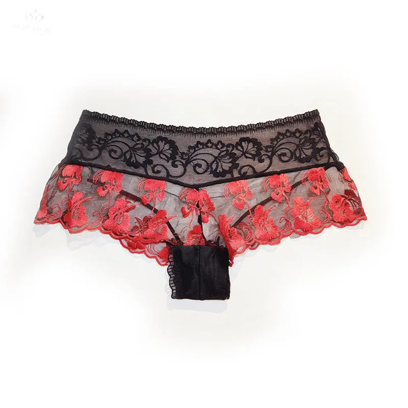 【1pcs】lingeries femme ultra hot red blue embroidery sexy women underwear hot rose hollow daring women's lingerie women's clothes view 2