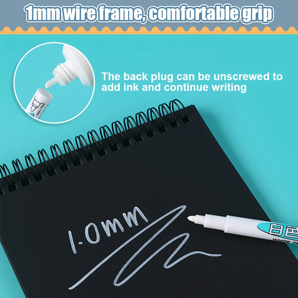 1/2 Pcs Oily Waterproof White Marker Pen Permanent Painting Graffiti Gel Pencil Painting Notebook Tread Environmental Pen