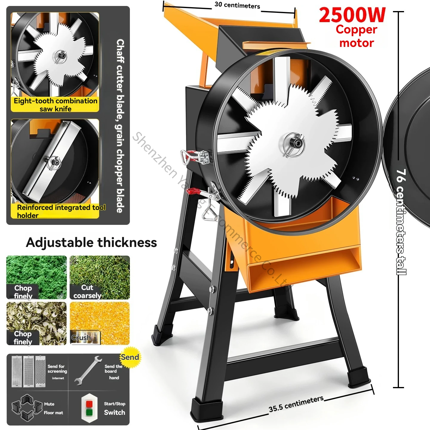 Small Grinder Grass Cutter for Breeding Vegetable Shredder Chicken Grass Household Use Cutter Electric Shredder Feed Straw