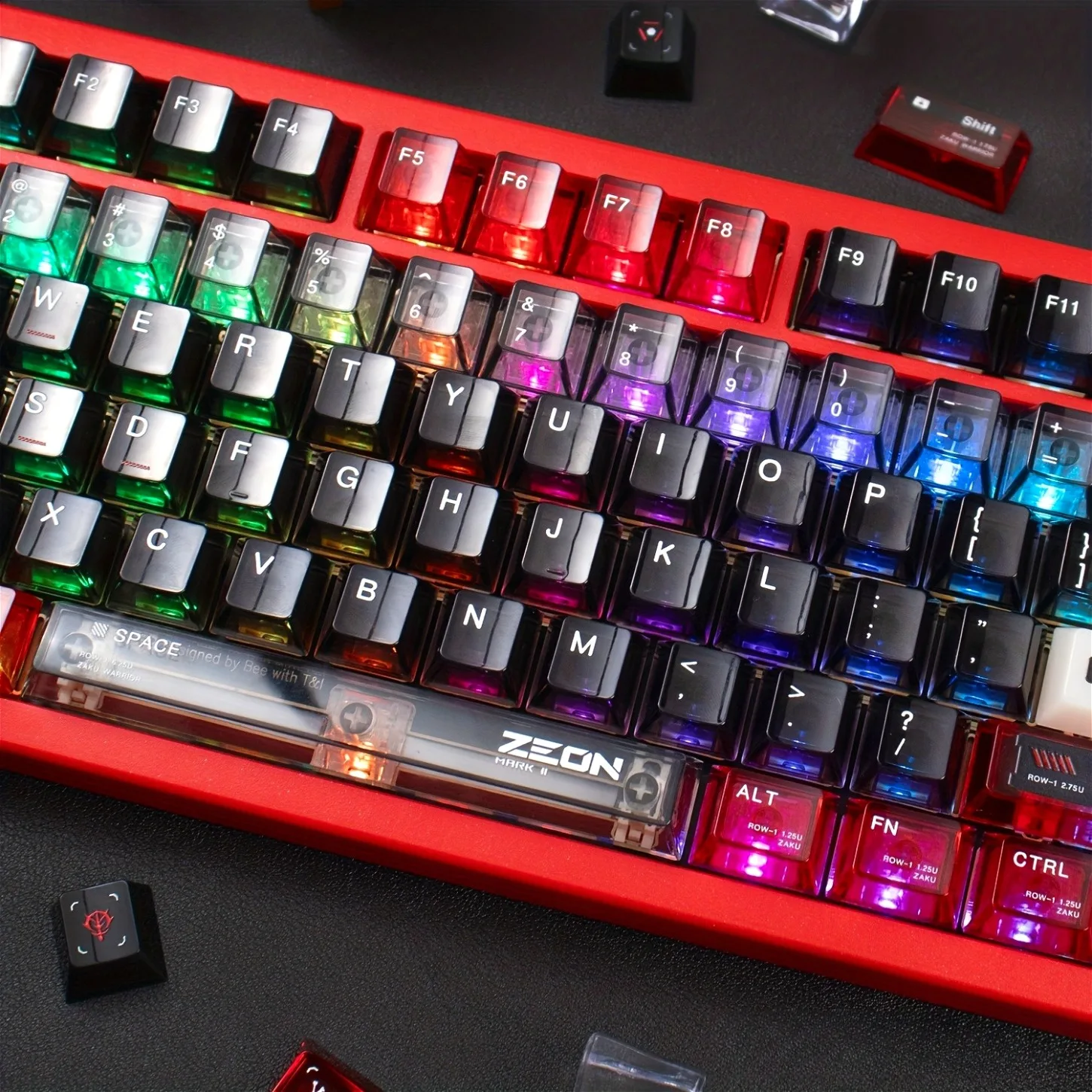 

Cherry Profile Red Keycaps 141 Keys Semi Transparent PC Compatible with 60-108 Layout Mechanical Keyboard