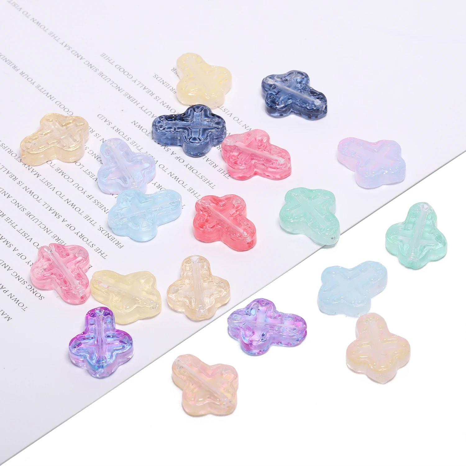 11.5x14mm 20pcs Multicolor Cross Shape Lampwork Czech Glass Beads for Needlework Jewelry Making DIY Bracelet Necklace Accessory