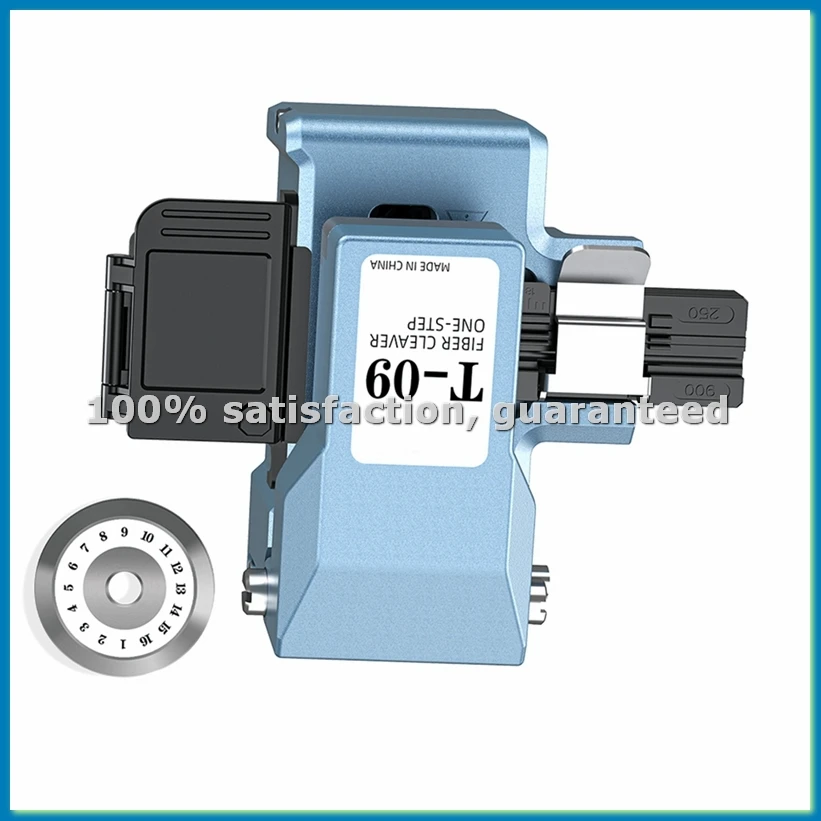 T-09 One-Step Fully Automatic Fiber Optic Cleaver+Blade Optical Fiber Fusion Splicer Cutter Cold Cut Hot Melt Blue-BCBW