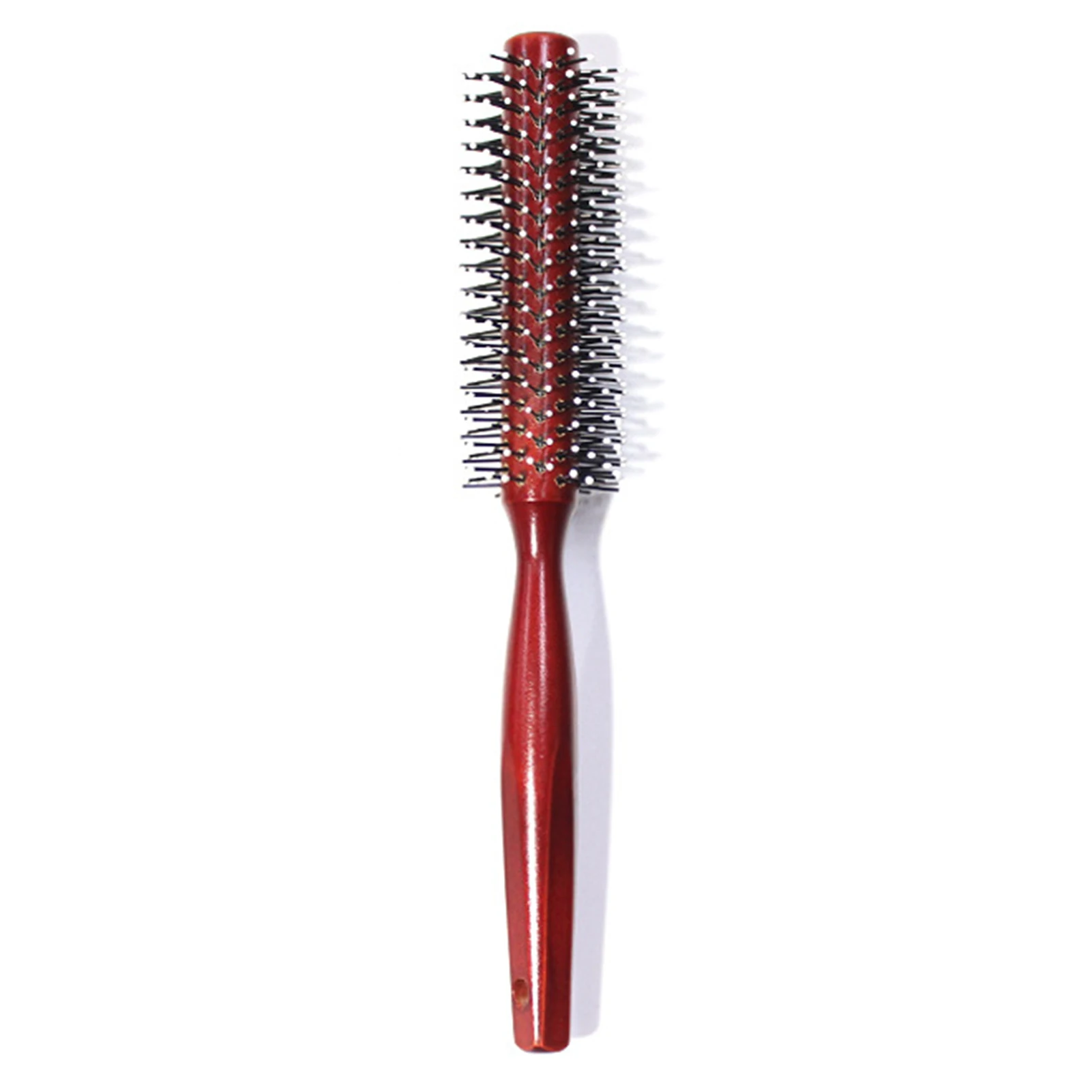 Round Comb for Hair Wooden Bristle-free Curly Hair Comb Pear Flower Head Fluffy Bob Head Styling Comb V-shaped Teeth Hairbrush