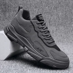 Men's Vulcanize Shoes Mesh Male Sneakers Spring Fashion Lace-up Solid Men Casual Shoes Rubber Flat Autumn Casual Man Shoes