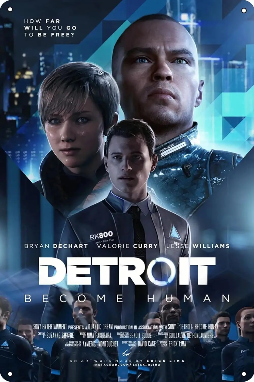 1p, Detroit: Become Human Retro Metal Tin Sign Vintage Room Decor Poster for Home Coffee Bar Wall Art Decor  Inch