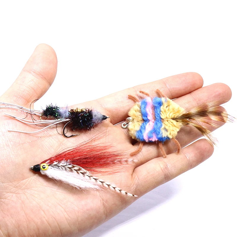 Persuader 2pcs boxed 2#-2/0 baitfish&crayfish style saltwater streamer flies seabass bonefish fly fishing artificial lure baits