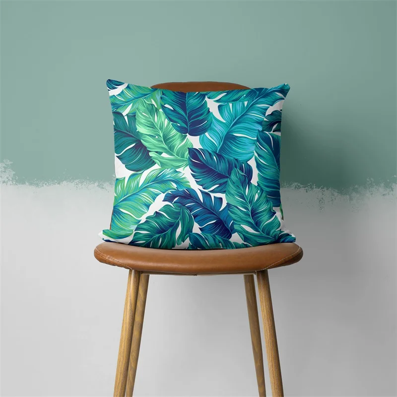 Cushion Covers Sofa Pillowcases Bedroom Home Decor Leaves Feather Geometric Hearts Teal  Car Office