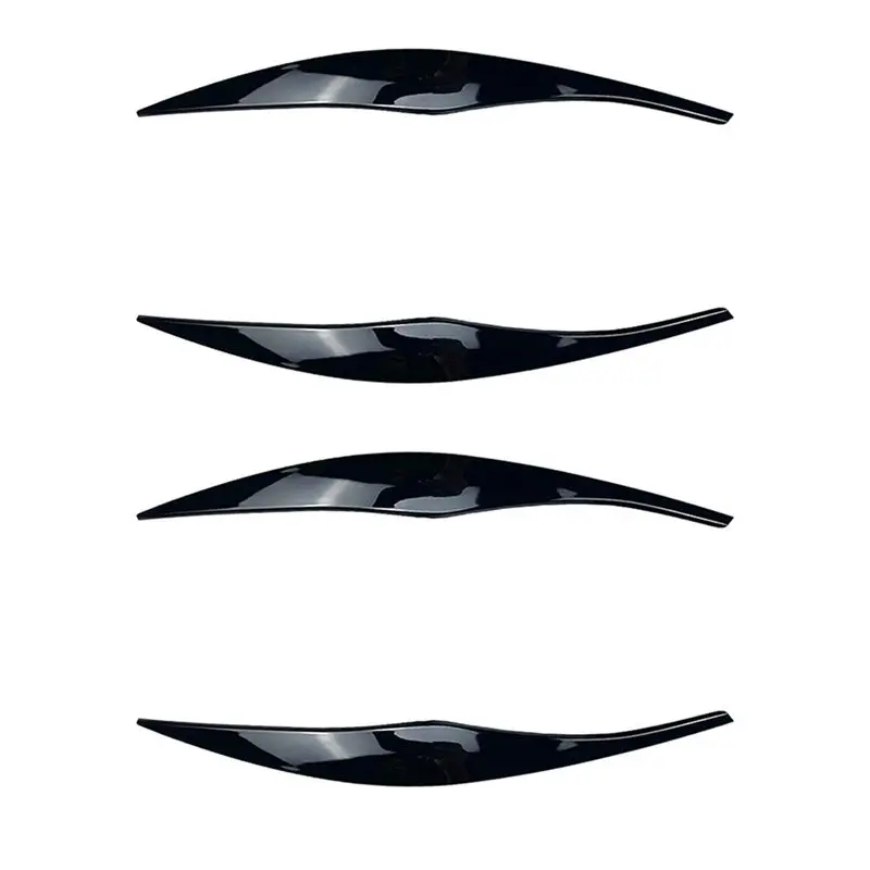 4X Car Glossy Black Headlights Eyebrows Eyelids Cover Eyelash Head Light Stickers For BMW 3 Series E90 E91 320I 05-12