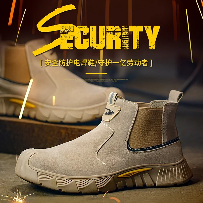 Zapatos de seguridad de alta calidad para hombre, zapatos de trabajo antigolpes y antipinchazos, botas de seguridad indestructibles con punta de acero, zapatillas de deporte para hombre, talla 37-48