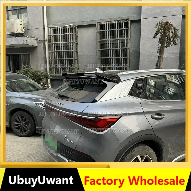 For BYD Yuan  YUAN PLUS High Quality ABS Platic Rear Wing Lip Spoiler Car Tail Wing Decoration Glossy Black Spoiler 2021-2024