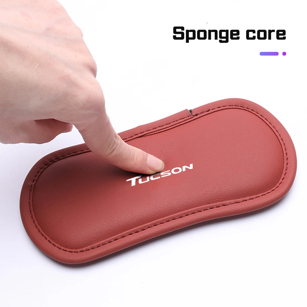 Leather Car Elbow Rest Pad Knee Cushion for Hyundai N line i30 i40 Tucson Kona Santa Fe Auto Center Console Leg Mat Accessories view 3