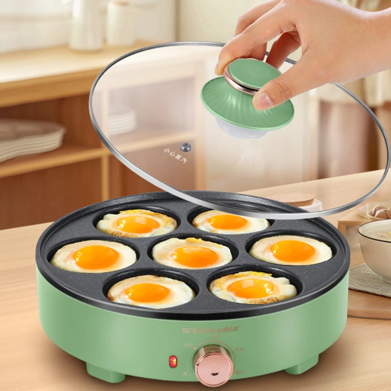 Electric Skillet Seven Holes 220V Egg Frying Pan Commercial Plug-in Medical Stone Non-stick Material Fried Eggs Machine блинница