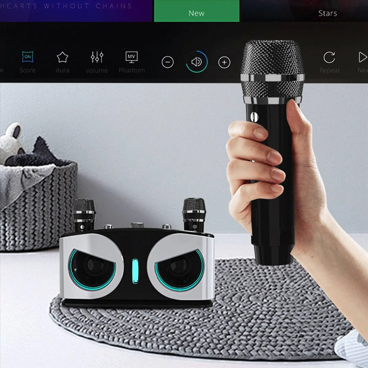 【BUY NOW】SD306plus Owl Bluetooth Speaker Powerful Portable with Dual Mics HIFI Sound Ideal for Karaoke and Outdoor Parties C