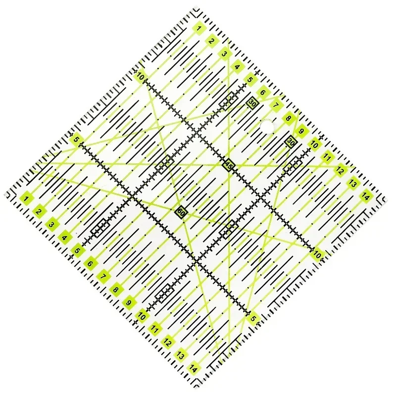 Réguas De Costura De Acrílico para Quilting e Patchwork, Corte De Pano De Tecido, Artesanato De Tricô DIY, Ferramentas De Costura Tailor, 15cm, 1 Pc, 2Pcs