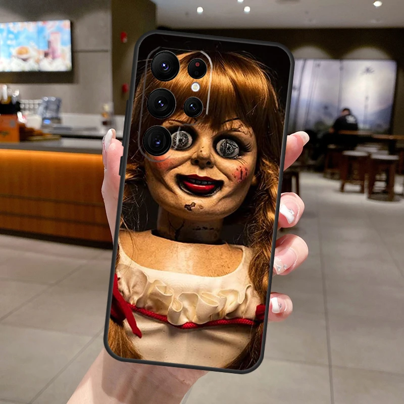 Annabelle film d'horreur coque de téléphone pour Samsung Galaxy S25 S24 S22 S21 Ultra S23 FE S9 S10 S20 Plus S25 FE couverture souple