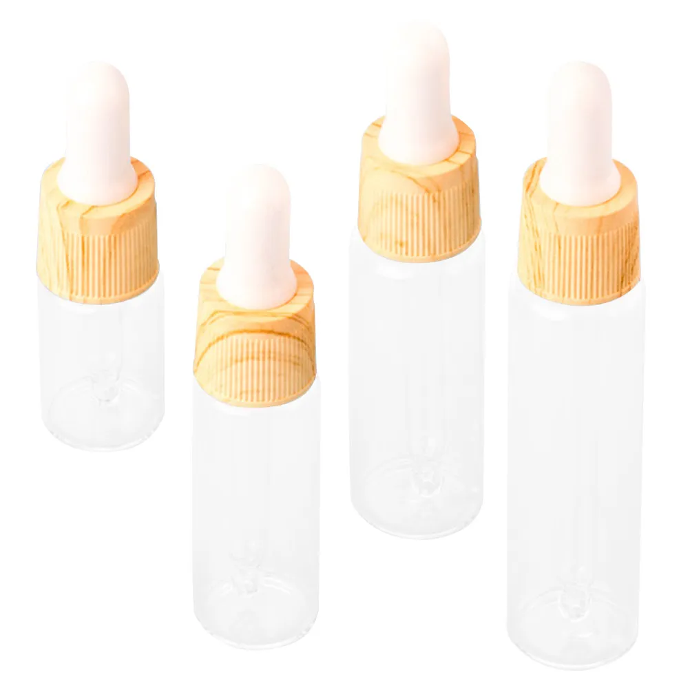 4Pcs Glass Dropper Bottle Subpackaging Essential Oil Bottle Transparent Refillable Travel Perfume Dispenser Portable Leakproof