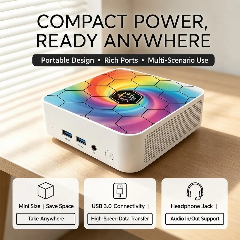 Colorful Mini Desktop PC Intel Core N150 Compact PC WiFi6 BT5.2 for Studio Work Home Gaming and Entertainment