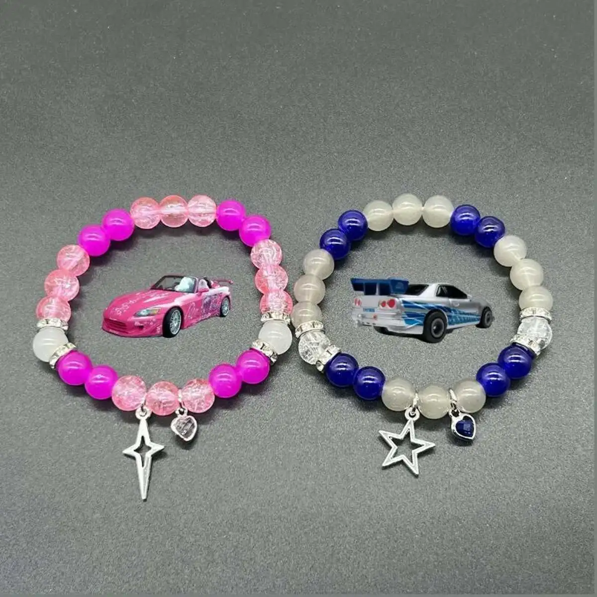 2 stks/set Fast And Furious Bijpassende Armbanden Voor Koppels Armbanden Cool Race Auto Overwinning Banner BFF Kralen Armband Sieraden Gift