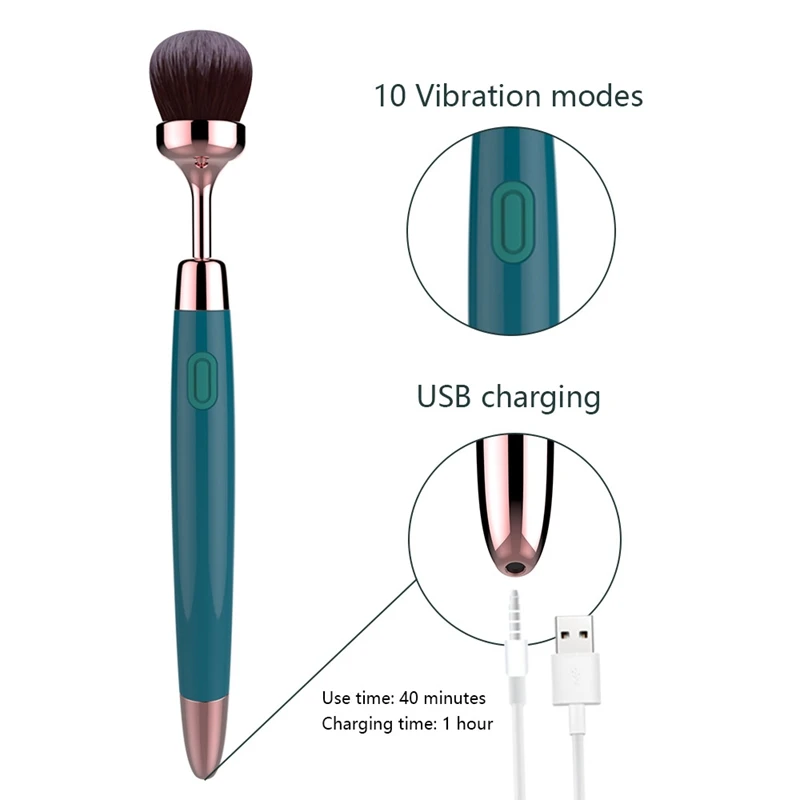 1 Piece Electric Makeup Brush  10 Speeds Rechargeable Eyeshadow Brush For Blending Contouring Highlight