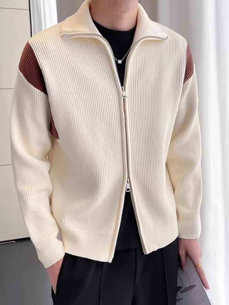 

Осенний мужской вязаный свитер на молнии, кардиган, весенне-осенний повседневный облегающий длинный свитер из полиэстера и акрила