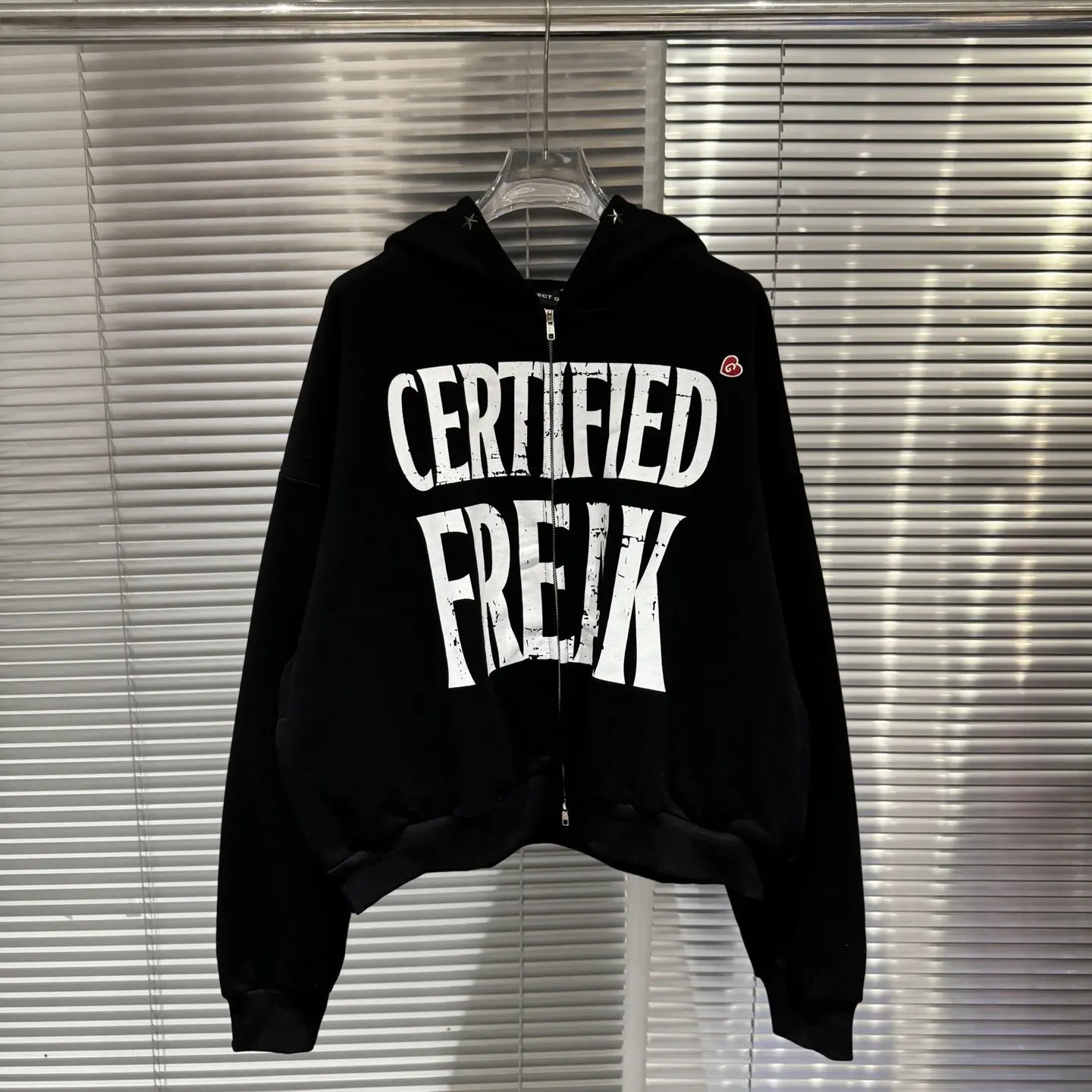 

Grailz LEARLZico co-branded brim star crack slogan zipper sweatshirt jacket