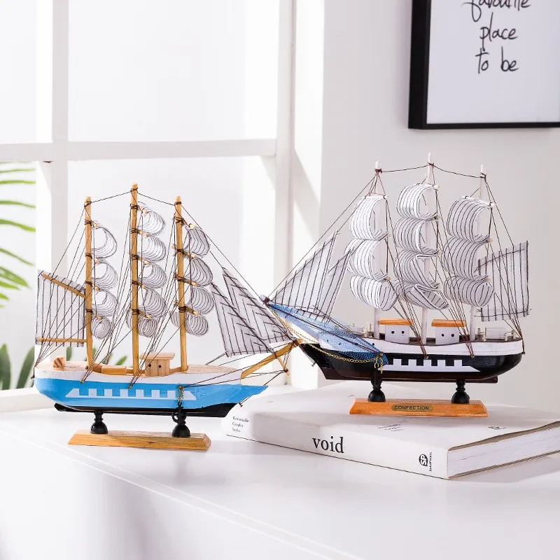 

Simulation Sailboat Model Home Office Living Room Crafts Mediterranean Style Household Decoration Tabletop Decor Ornament ZF907